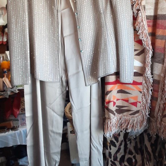 GIORGIO ARMANI CHAMPAGNE SUIT 2 PC GLITZ ELLEAGANZA EURO 38 GORGEOUS - Picture 5 of 7